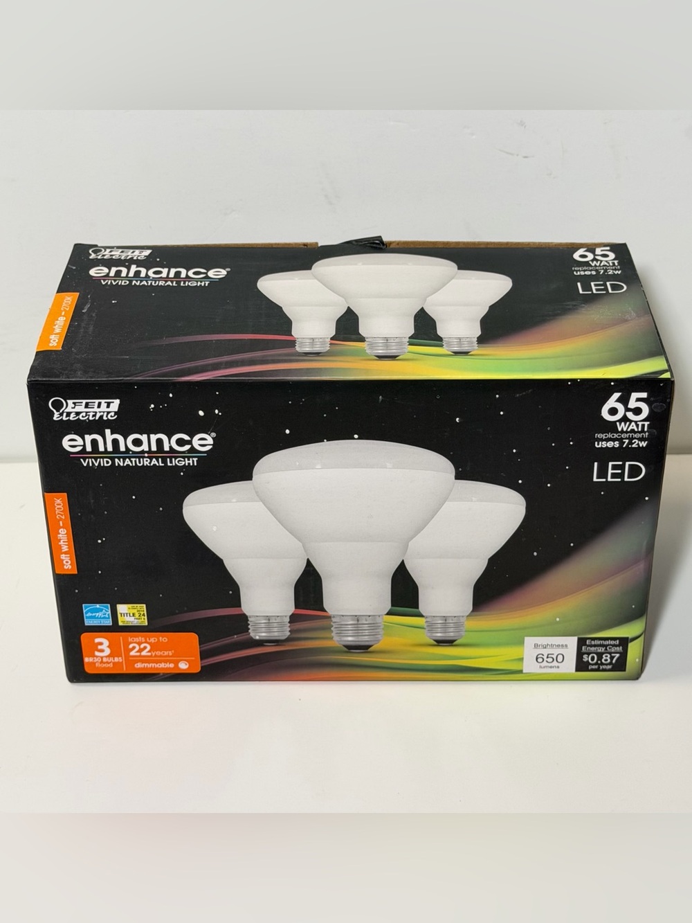 Feit Electric Enhance BR30 LED Flood Light Bulbs (3-Pack) – Soft White 2700K